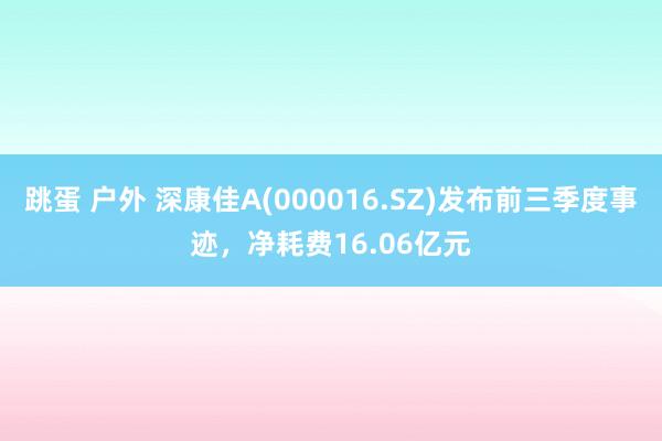 跳蛋 户外 深康佳A(000016.SZ)发布前三季度事迹，净耗费16.06亿元