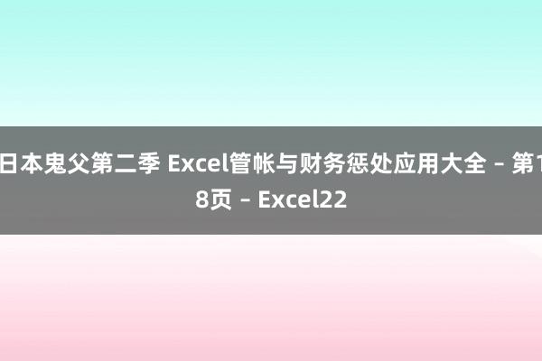 日本鬼父第二季 Excel管帐与财务惩处应用大全 – 第18页 – Excel22