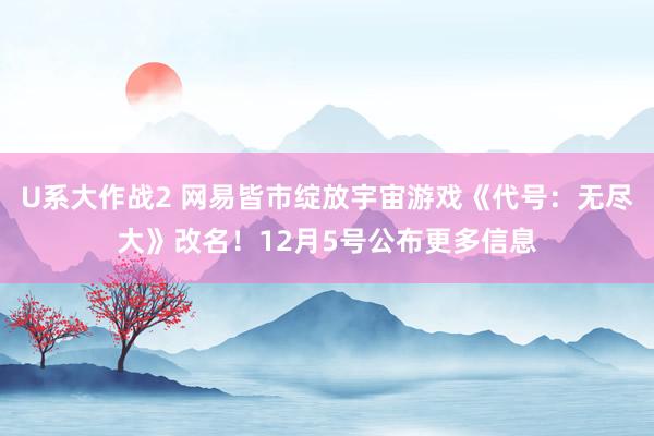 U系大作战2 网易皆市绽放宇宙游戏《代号：无尽大》改名！12月5号公布更多信息