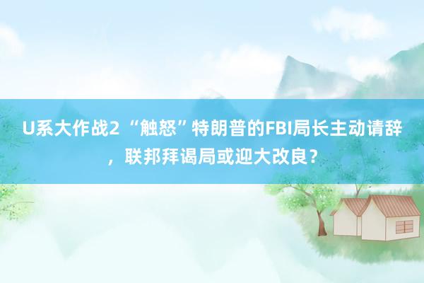 U系大作战2 “触怒”特朗普的FBI局长主动请辞，联邦拜谒局或迎大改良？