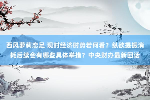 西风萝莉恋足 现时经济时势若何看？纵欲提振消耗后续会有哪些具体举措？中央财办最新回话