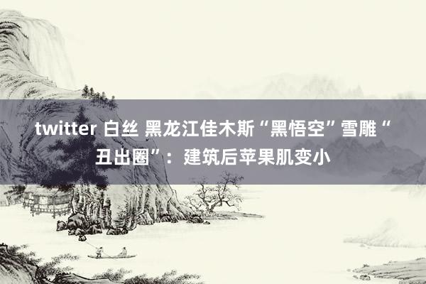 twitter 白丝 黑龙江佳木斯“黑悟空”雪雕“丑出圈”：建筑后苹果肌变小