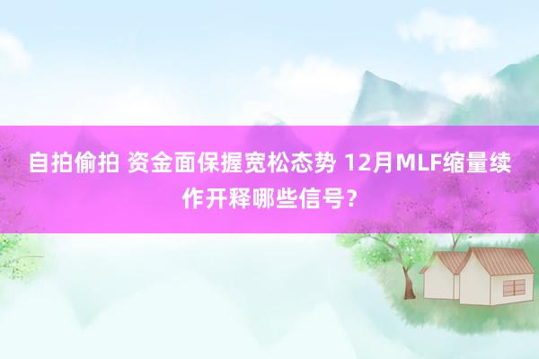 自拍偷拍 资金面保握宽松态势 12月MLF缩量续作开释哪些信号？