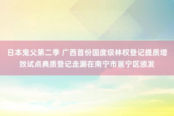 日本鬼父第二季 　广西首份国度级林权登记提质增效试点典质登记走漏在南宁市邕宁区颁发