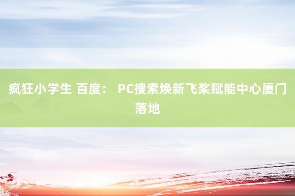 疯狂小学生 百度： PC搜索焕新飞桨赋能中心厦门落地