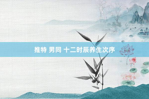 推特 男同 十二时辰养生次序