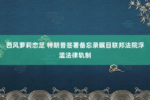 西风萝莉恋足 特朗普签署备忘录瞩目联邦法院浮滥法律轨制