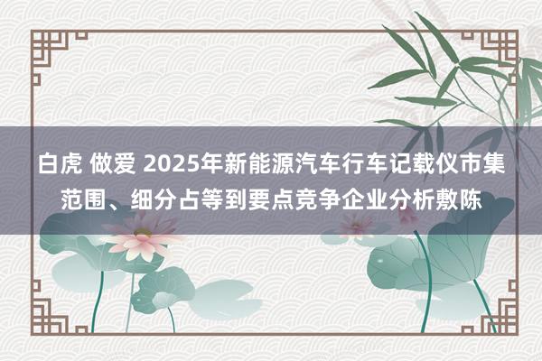 白虎 做爱 2025年新能源汽车行车记载仪市集范围、细分占等到要点竞争企业分析敷陈