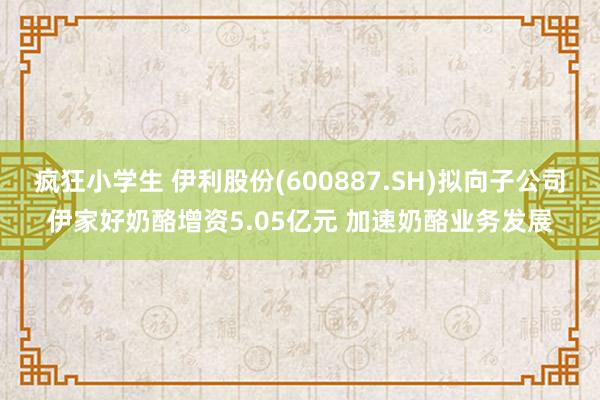 疯狂小学生 伊利股份(600887.SH)拟向子公司伊家好奶酪增资5.05亿元 加速奶酪业务发展