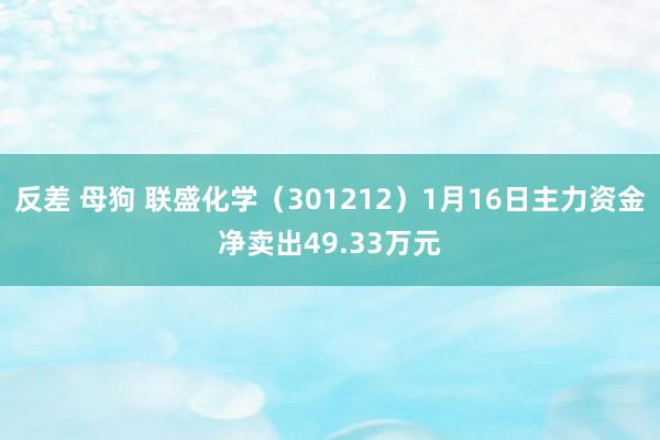反差 母狗 联盛化学（301212）1月16日主力资金净卖出49.33万元