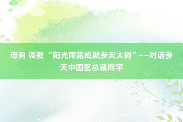 母狗 调教 “阳光雨露成就参天大树”——对话参天中国区总裁向宇