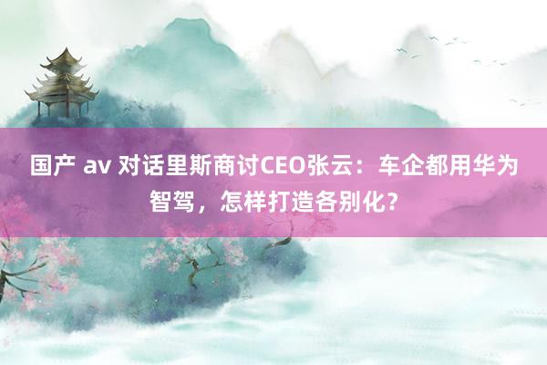 国产 av 对话里斯商讨CEO张云：车企都用华为智驾，怎样打造各别化？