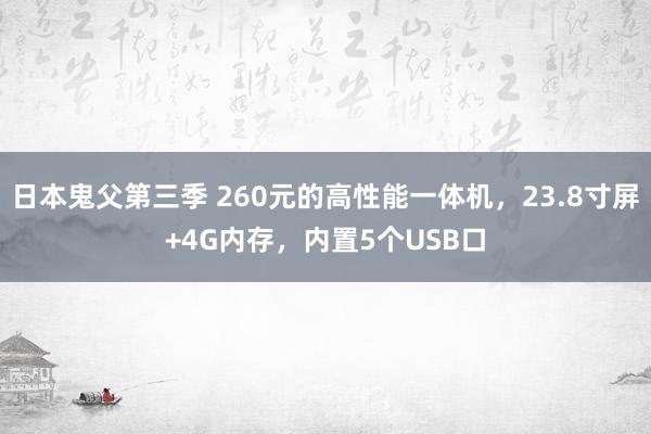 日本鬼父第三季 260元的高性能一体机，23.8寸屏+4G内存，内置5个USB口